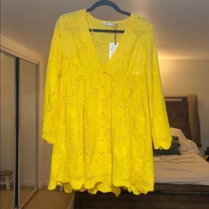 Zara yellow cover up dress